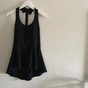 Peplum tank top w/adorable bow detail in back